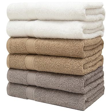 6 Pack Cotton Bath Towels Set Luxury Soft Absorbent Hotel Spa Gym Pool Use
