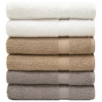 6 Pack Cotton Bath Towels Set Luxury Soft Absorbent Hotel Spa Gym Pool Use
