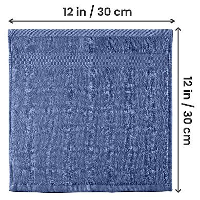 12 Pack Cotton Wash Cloths Set Ring Spun Soft Absorbent Machine Washable