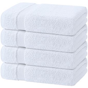 4 pc Ring Spun Cotton Bath Towel Set 650gsm Extra Absorbent Soft Spa Towels