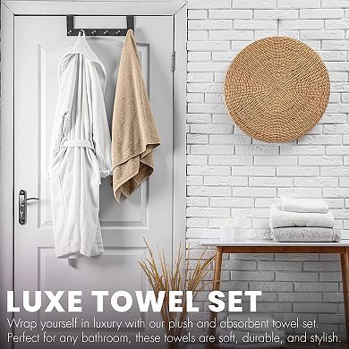 6 Pack Cotton Bath Towels Lightweight Extra Absorbent Multi Use