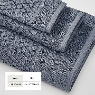 6 Piece Waffle Weave Cotton Towel Set Absorbent Quick Dry Durable Bathroom Set