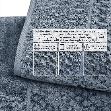6 Piece Waffle Weave Cotton Towel Set Absorbent Quick Dry Durable Bathroom Set