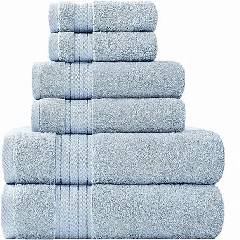 650 GSM Cotton Towel Set Soft Absorbent Durable 6 pc Bathroom Set