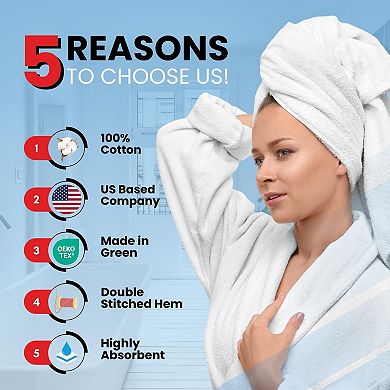 Ultra Soft Ring Spun Cotton Bath Towels Absorbent Quick Drying Durable