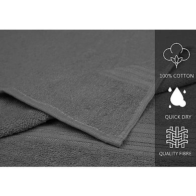 Classic Cotton Bath Towel Set 8 Piece Soft Absorbent Machine Washable Quick Dry