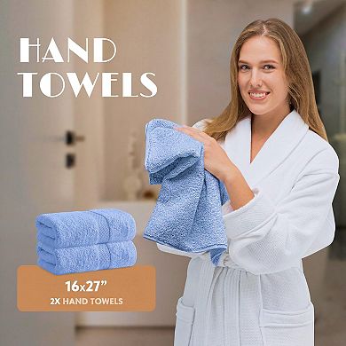 6 Piece Cotton Bathroom Towel Set Highly Absorbent Soft Quick Dry