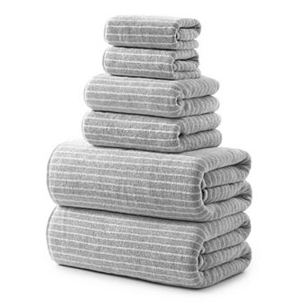 6 pc Microfiber Bath Towel Set Ultra Soft Absorbent Quick Dry Multi Use