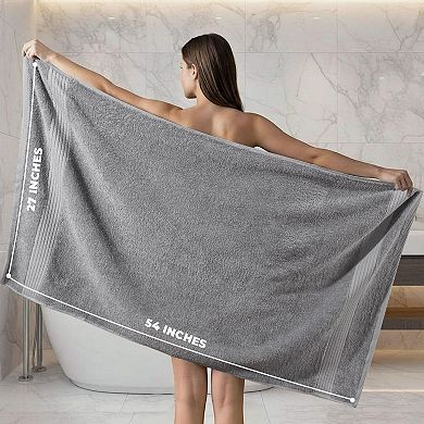 6 Pack Bath Towel Set Ring Spun Cotton Quick Dry Highly Absorbent Soft