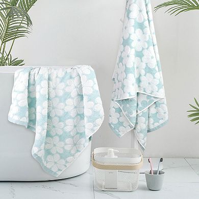 2 Pack Cotton Bath Towels Set Super Absorbent Jacquard Decorative Quick Dry