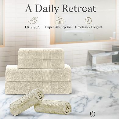 Luxury 6 Piece Cotton Towel Set High Absorbent Quick Dry For Home Spa Gym