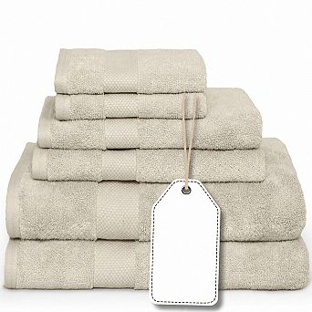 Luxury 6 pc Cotton Towel Set High Absorbent Quick Dry For Home Spa Gym