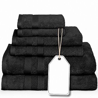 Luxury 6 pc Cotton Towel Set High Absorbent Quick Dry For Home Spa Gym
