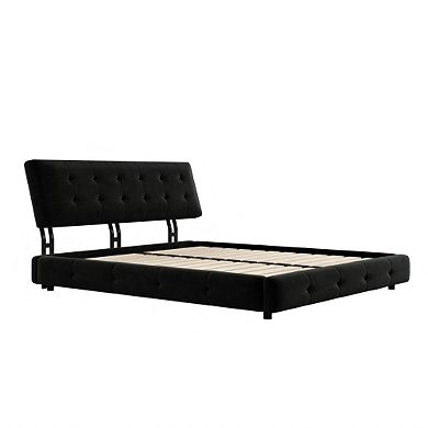 Pnronnc Chenille Platform Bed Frame with Tufted Cloud Pillow Headboard