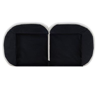 Pnronnc Teddy Fleece Upholstered Platform Bed with Split Headboard