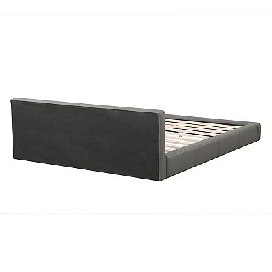 Pnronnc Upholstered Platform Bed with Wooden Slat Supportport