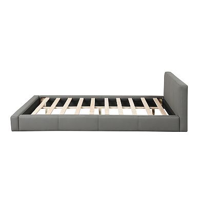 Pnronnc Upholstered Platform Bed with Wooden Slat Supportport
