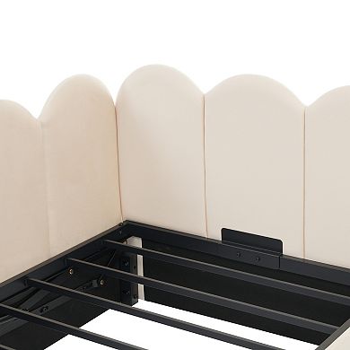 Pnronnc Upholstered Velvet Twin Size Daybed Hydraulic Storage Bed Frame
