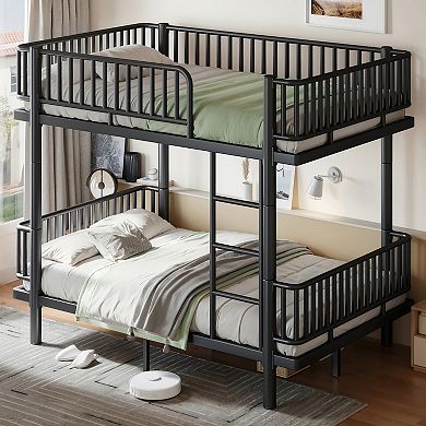 Pnronnc Metal Bunk Bed Frame Convertible Platform Bed Design