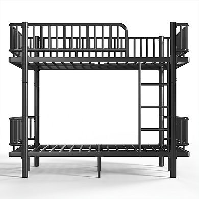 Pnronnc Metal Bunk Bed Frame Convertible Platform Bed Design