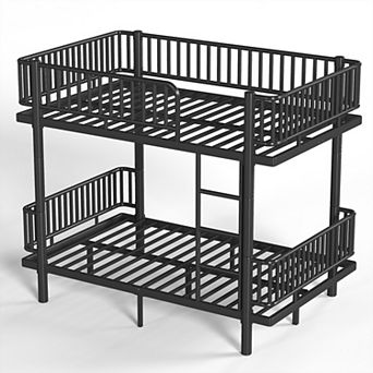 Pnronnc Metal Bunk Bed Frame Convertible Platform Bed Design