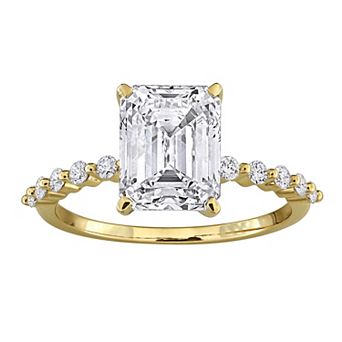 Stella Grace 14k Gold 3 1/4 Carat T.W. Emerald-Cut & Round Lab-Grown Diamond Engagement Ring