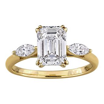 Stella Grace 14k Gold 2 1/3 Carat T.W. Emerald & Marquise-Cut Lab-Grown Diamond Engagement Ring