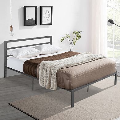 Pnronnc Metal Bed Frame Platform Bed with Headboard, 10.83" Under-Bed Space for Storage
