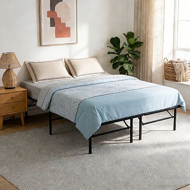 Pnronnc Folding Bed Frame Metal Platform Bed 14" High Under-Bed Storage