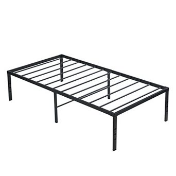 Pnronnc Metal Bed Frame Platform Bed Reinforced Slats Space-Saving Under-Bed Storage