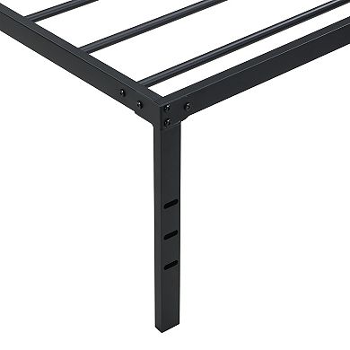 Pnronnc Metal Bed Frame Platform Bed Reinforced Slats Space-Saving Under-Bed Storage