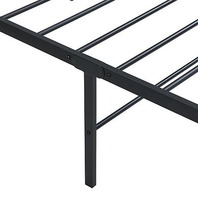 Pnronnc Metal Bed Frame Platform Bed Reinforced Slats Space-Saving Under-Bed Storage