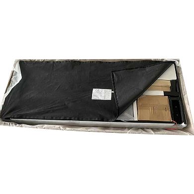 Pnronnc King Linen Upholstered Platform Bed Frame with Button Tufted Headboard