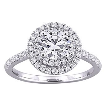 Stella Grace 14k White Gold 1 1/2 Carat T.W. Lab-Grown Diamond Halo Engagement Ring