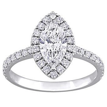 Stella Grace 14k White Gold 1 Carat T.W. Marquise & Round Lab-Grown Diamond Engagement Ring