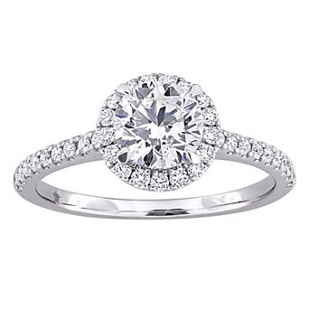 Stella Grace 14k White Gold 1 1/3 Carat T.W. Round Lab-Grown Diamond Halo Engagement Ring