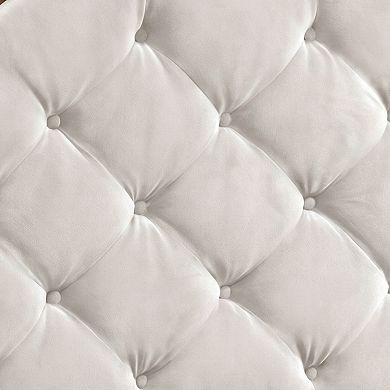 Pnronnc Wooden Platform Bed Frame with Button Tufted Upholstered Headboard, Panel Footboard