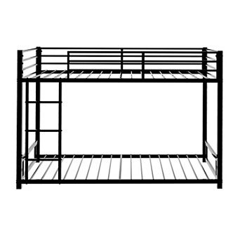 Pnronnc Metal Twin over Twin Bunk Bed Frame, Heavy-duty Sturdy Metal, Silent Design, Guardrails