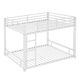 Pnronnc Metal Twin over Twin Bunk Bed Frame, Heavy-duty Sturdy Metal, Silent Design, Guardrails