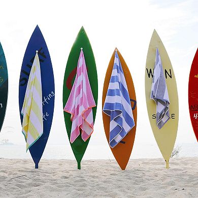 Oversized beach towel, large cotton quick-drying, absorbent, faded stripes