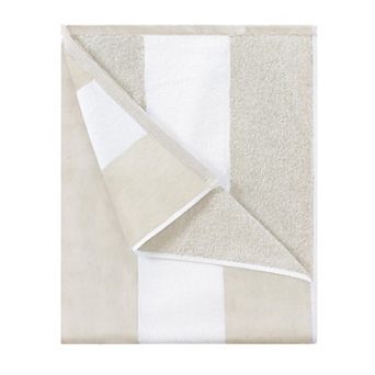 Oversized beach towel, large cotton quick-drying, absorbent, faded stripes