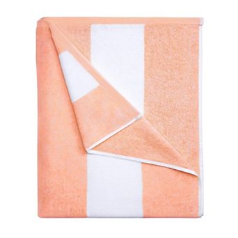 Oversized beach towel, large cotton quick-drying, absorbent, faded stripes