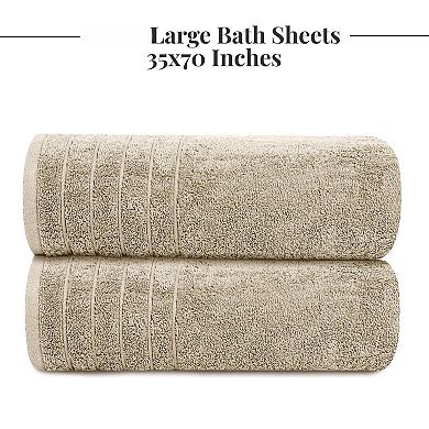 Pack Of 2 Extra Large Bath Sheets 35 X 70 Inches Lightweight Quick Dry Super Soft Absorbent