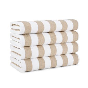 Stripe Beach Towel 4 Pack Large Soft Quick Dry Terry