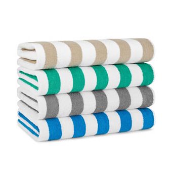 Stripe Beach Towel 4 Pack Large Soft Quick Dry Terry