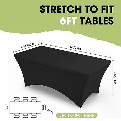 Spandex Tablecloth Fitted Stretch Anti-Wrinkle Safe Outdoor Party Wedding Reception