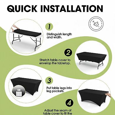 Spandex Tablecloth Fitted Stretch Anti-Wrinkle Safe Outdoor Party Wedding Reception