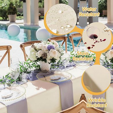 Tablecloths Polyester Water Stain Wrinkle Resistant Wedding Banquet Dining Buffet