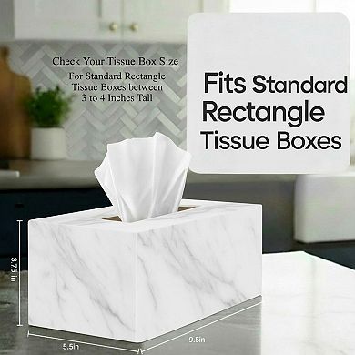 Tissue Box Cover Decorative Modern Upscale Holder for Standard Tissue Boxes
