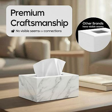 Tissue Box Cover Decorative Modern Upscale Holder for Standard Tissue Boxes
